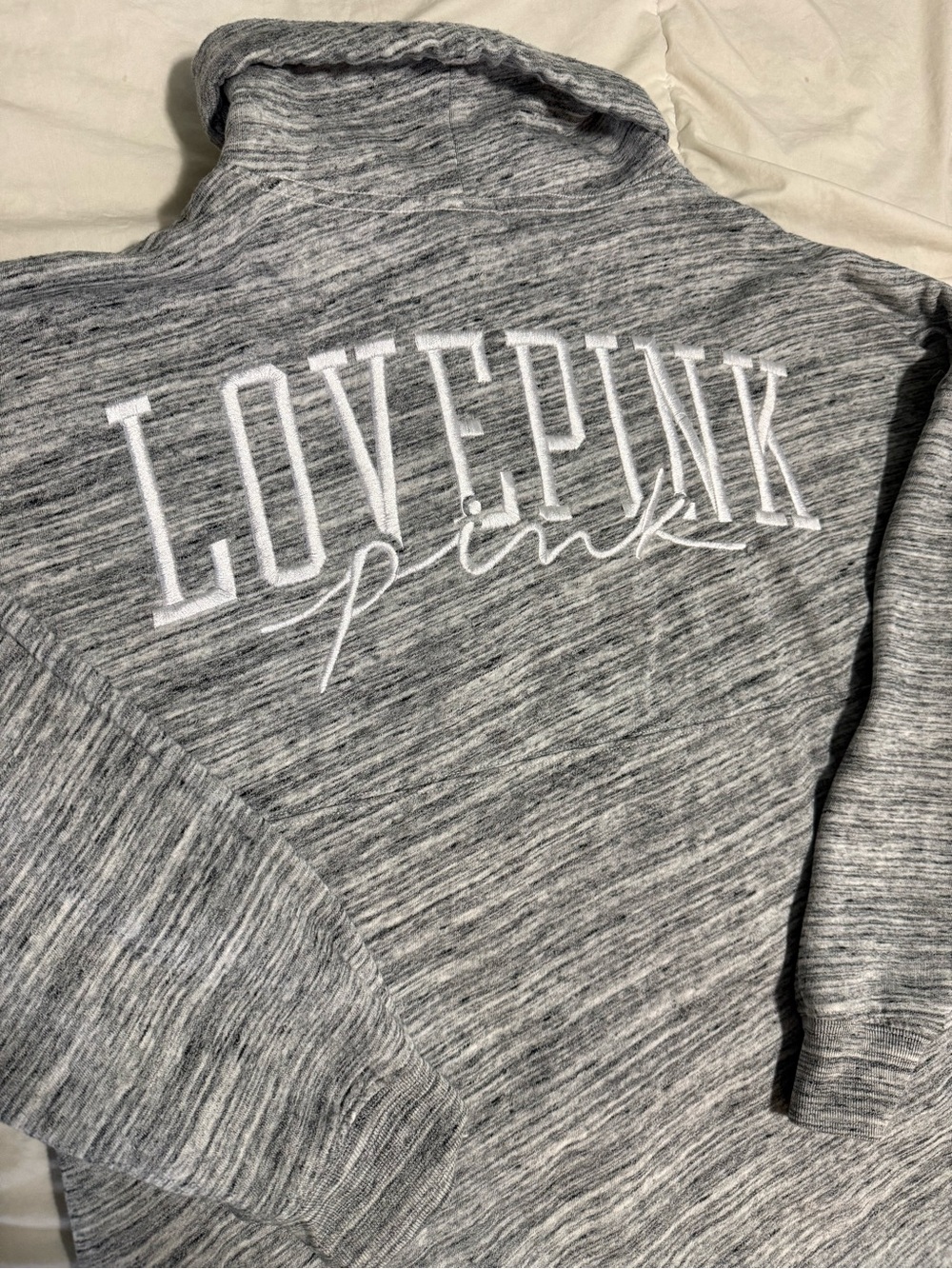 PINK Victoria's Secret Gray 'LOVE PINK' Pullover Turtleneck Sweater